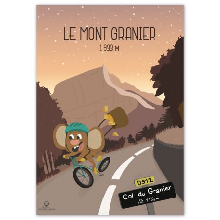 Affiche enfant montagne " Le Mont Granier " - 30 x 42 cm