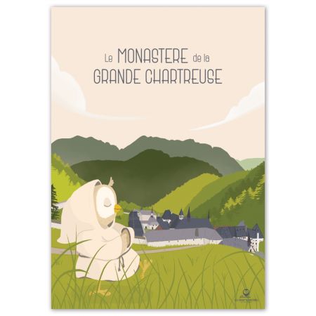 Affiche enfant montagne " Le Monastère de la Grande Chartreuse " - 30 x 42 cm