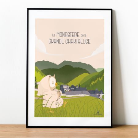 Affiche enfant montagne " Le Monastère de la Grande Chartreuse " - 30 x 42 cm