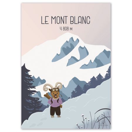 Affiche enfant montagne " Le Mont Blanc " - 30 x 42 cm