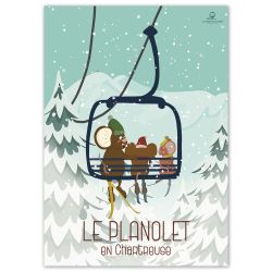 Affiche enfant montagne " Le Planolet " - 30 x 42 cm