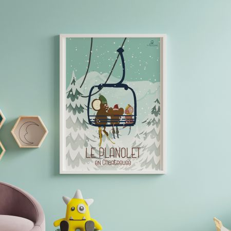 Affiche enfant montagne " Le Planolet " - 30 x 42 cm