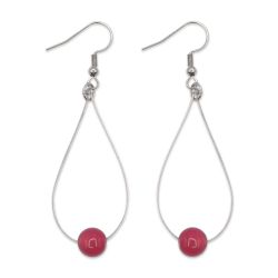 Boucles d'oreilles gouttes - Agate rose - Nuances et taille au choix