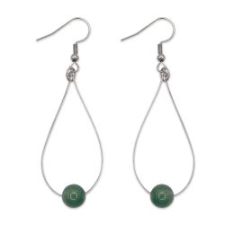 Boucles d'oreilles gouttes - Agate mousse verte - Nuances et taille au choix