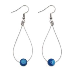 Boucles d'oreilles gouttes - Agate bleue - Nuances et taille au choix