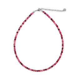 Collier de perles en agate - Rose