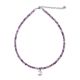 Collier de perles en améthyste avec lune en nacre - Violet