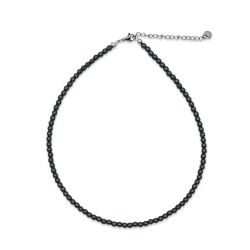 Collier de perles en hématite - Gris