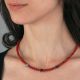 Collier de perles de jaspe avec étoiles en hématite - Rouge et Gris