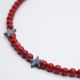 Collier de perles de jaspe avec étoiles en hématite - Rouge et Gris