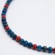 Collier de perles de lapis-lazuli et jaspe - Bleu et Rouge