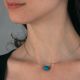 Pendentif agathe bleue - Nuances au choix