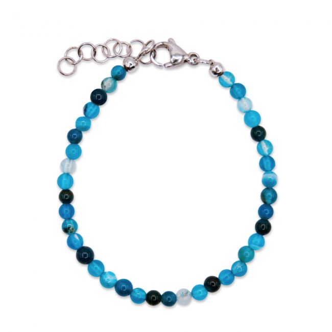 Bracelet de perles en agates - Bleu