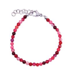 Bracelet de perles en agates - Rose