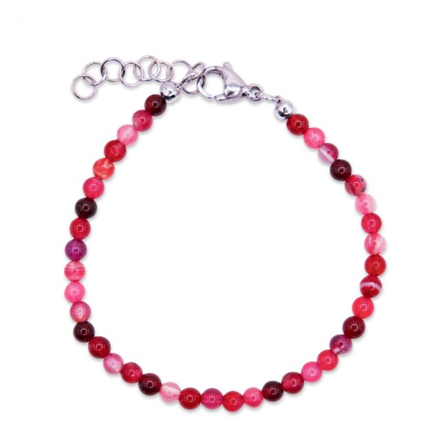 Bracelet de perles en agates - Rose