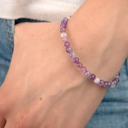 Bracelet de perles en améthyste - Violet