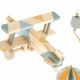Mobile bébé artisanal "Avion en bois" origami - Jaune et Vert