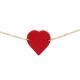 Bracelet coeur cuir et or "Love" - Rouge