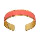 Bracelet or et cuir "Noa" Large - Corail