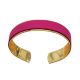 Bracelet or et cuir "Noa" Large - Fuchsia