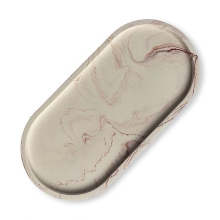 Plateau vide-poches ovale artisanal en jesmonite - Coloris et Taille au choix