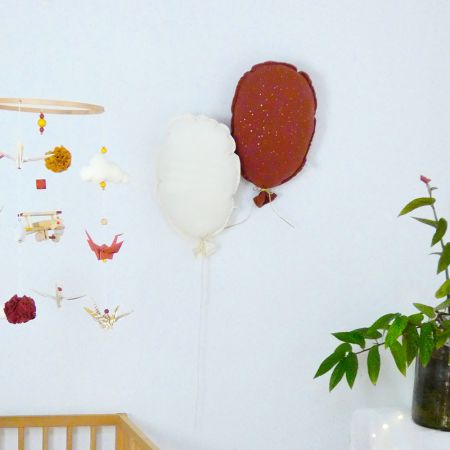 Coussin ballon artisanal pour décoration murale - Terracotta