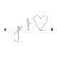Message et forme en fil de fer " Je t'aime (aime en forme de cœur) " - à punaiser - Bijoux de mur