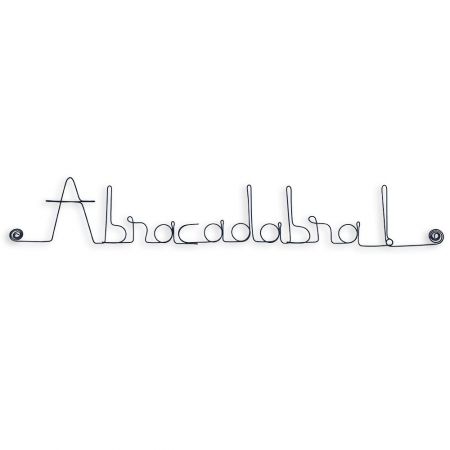 Message simple en fil de fer " Abracadabra ! " - à punaiser - Bijoux de mur