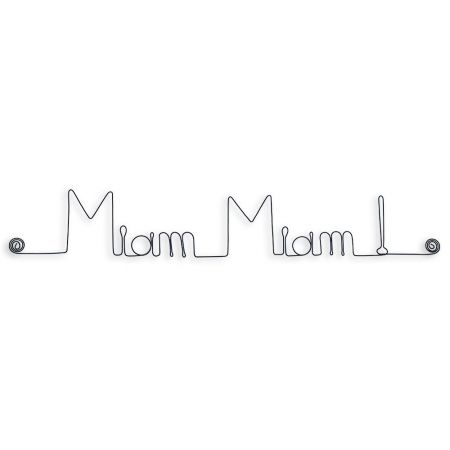 Message simple en fil de fer " Miam Miam ! " - à punaiser - Bijoux de mur